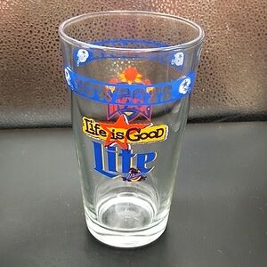 Vintage 1993 Cowboys Miller Lite Super Bowl XXVII Dallas & Buffalo Glass